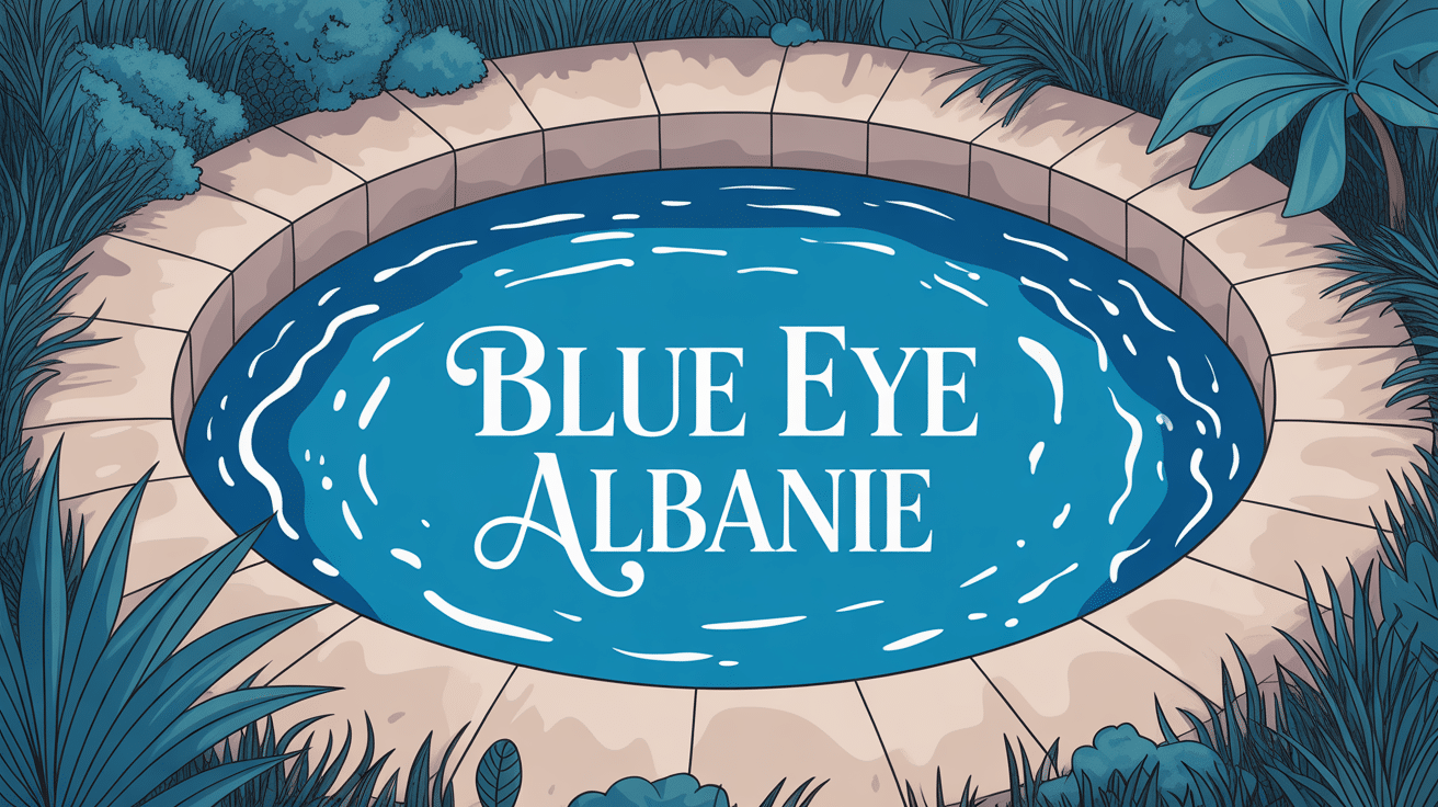 Illustration du blue eye ksamil saranda albanie aux eaux bleues et végétation