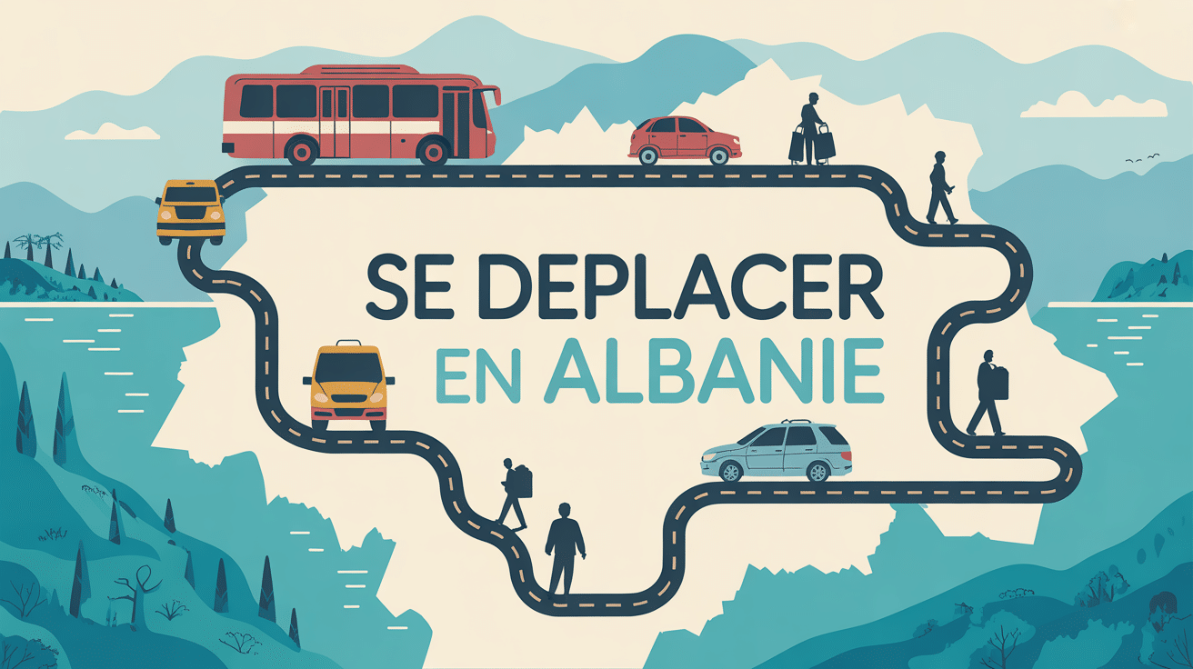 carte illustrée comment se deplacer en albanie