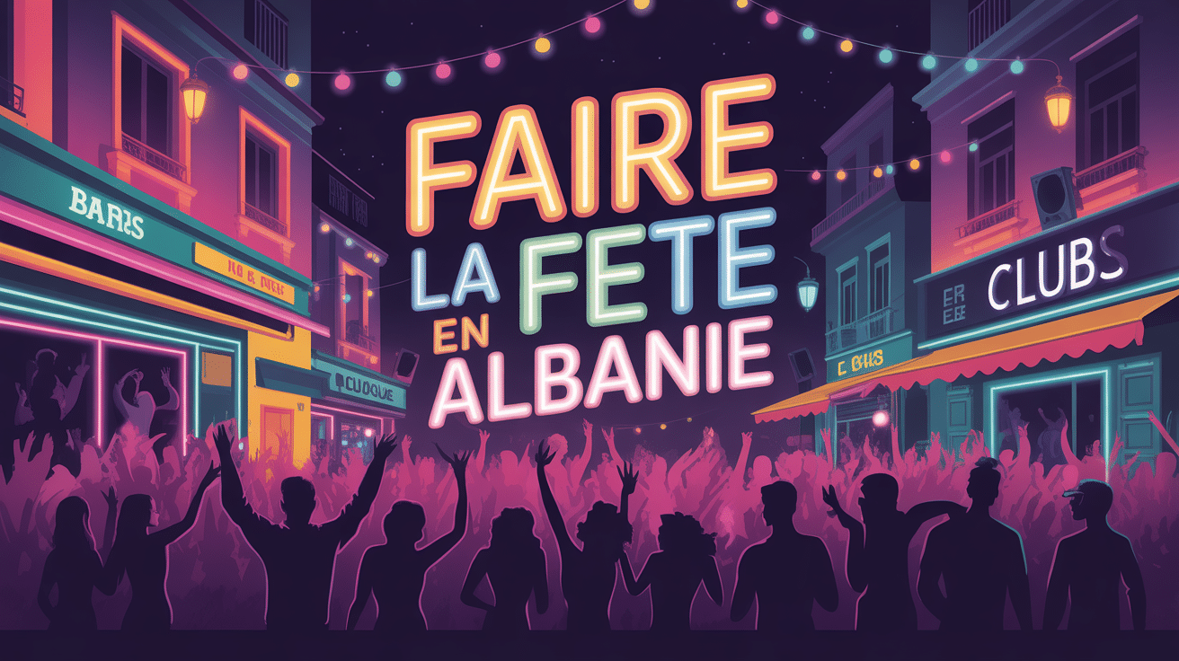faire la fete en albanie rue festive neon