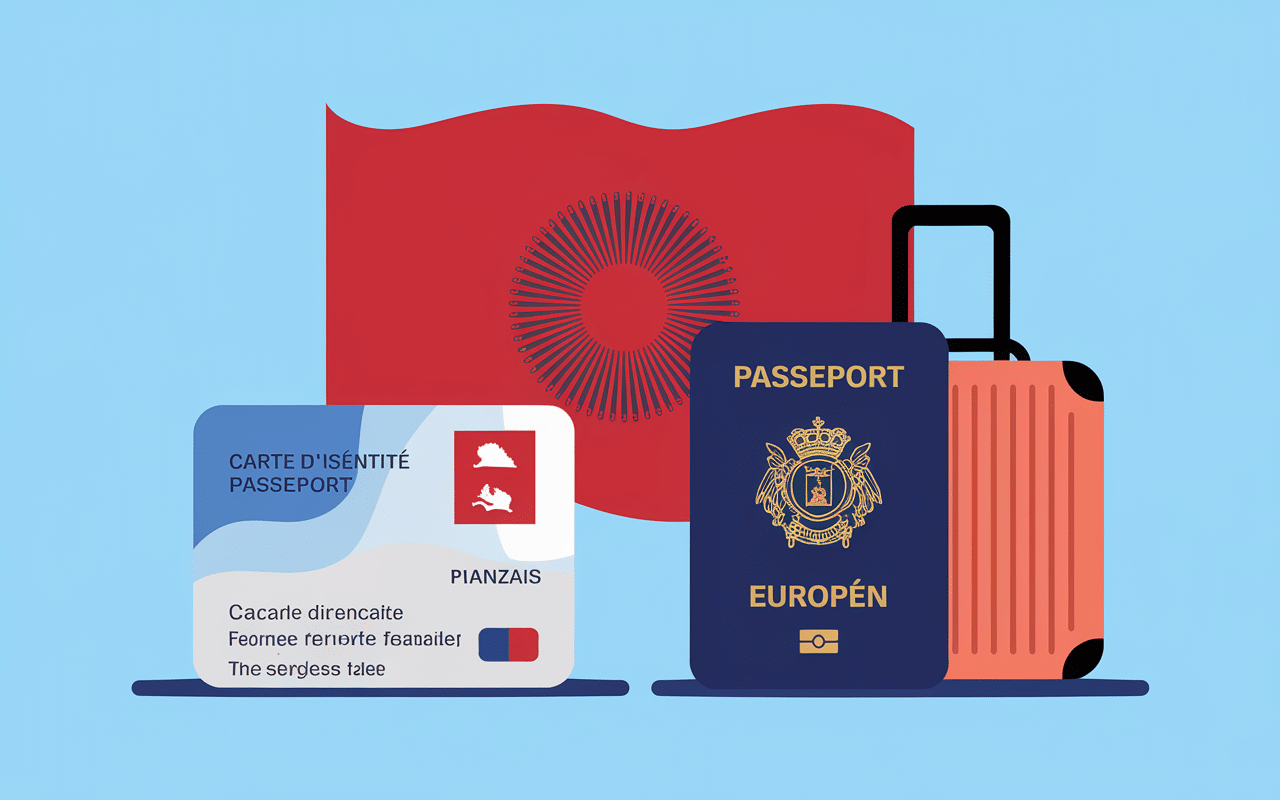 faut il le passeport pour aller en Albanie carte identite passeport drapeau