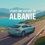 louer une voiture en albanie sur route montagne avec mer