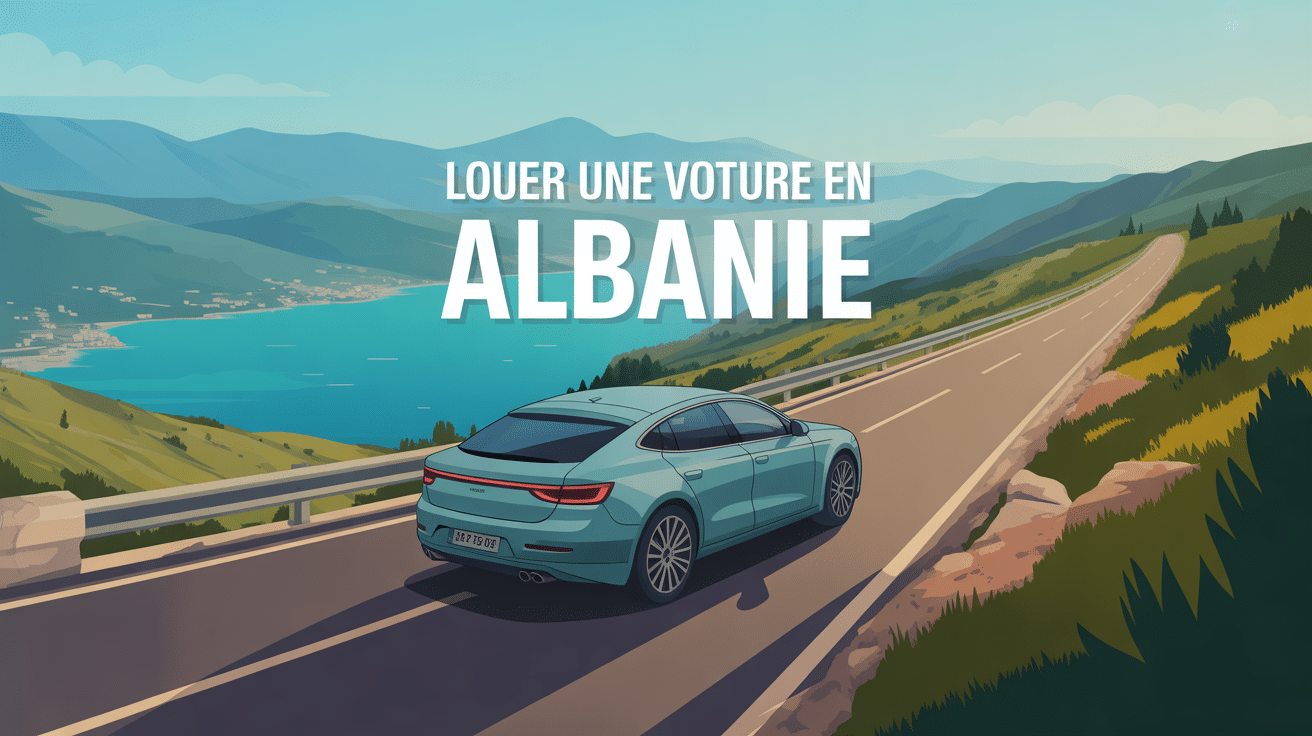 louer une voiture en albanie sur route montagne avec mer