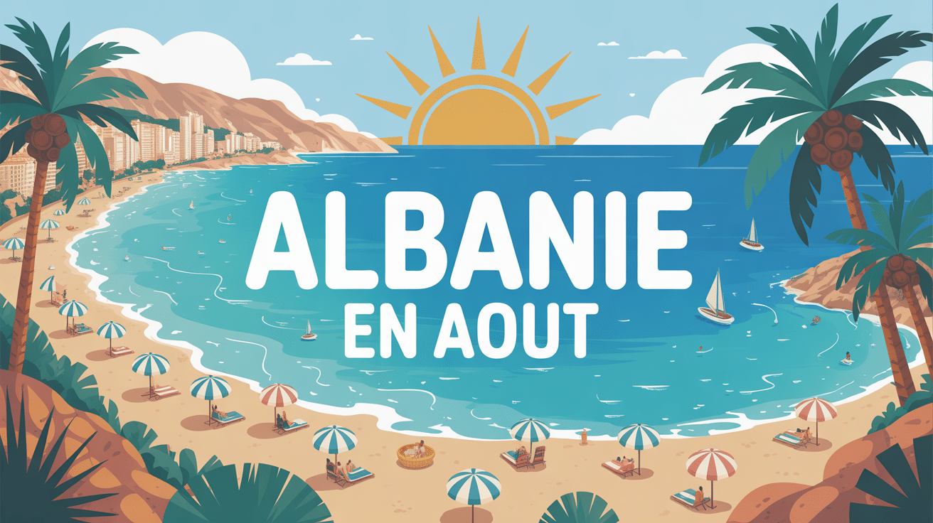Vue panoramique partir en Albanie en août côte méditerranéenne