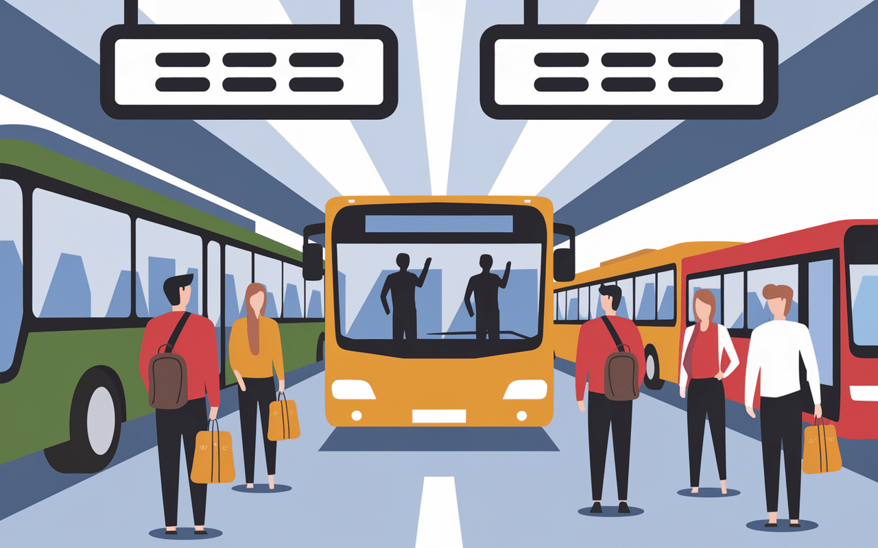 Bus et gare une semaine en Albanie sans voiture