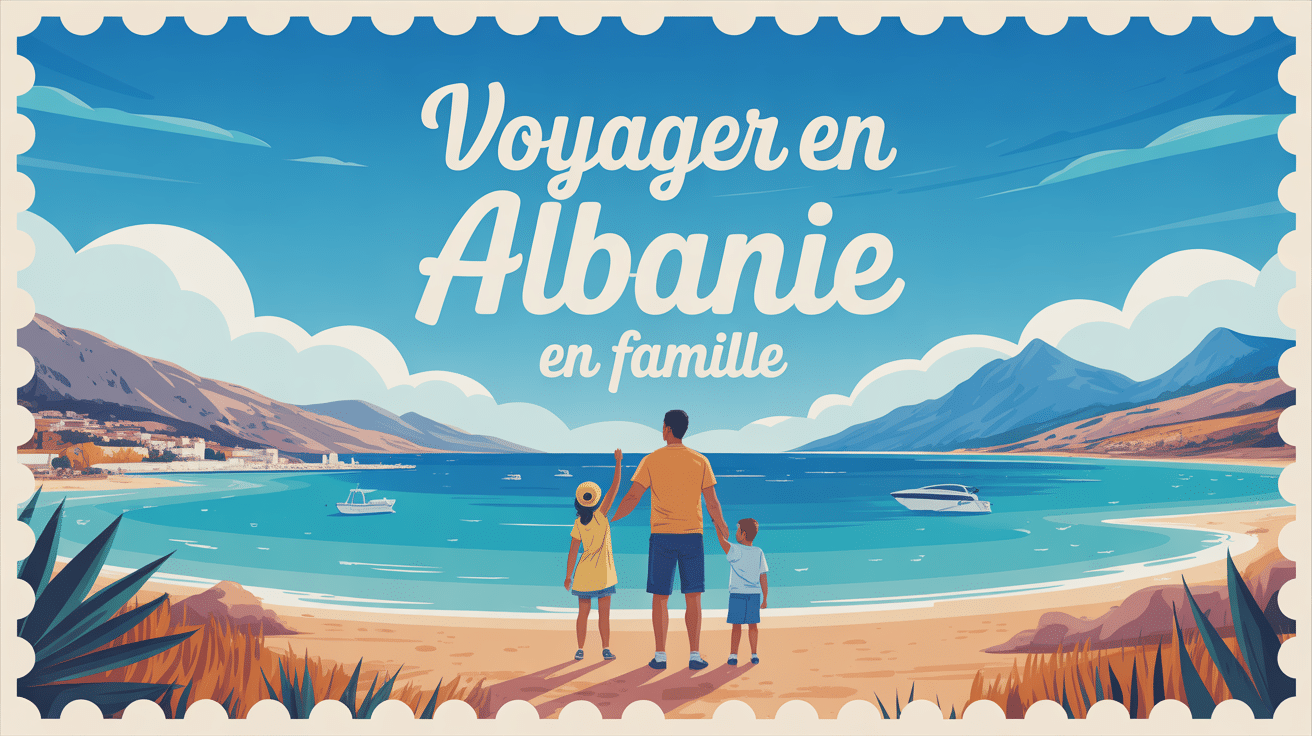famille admirant paysage méditerranéen pour voyager en Albanie en famille