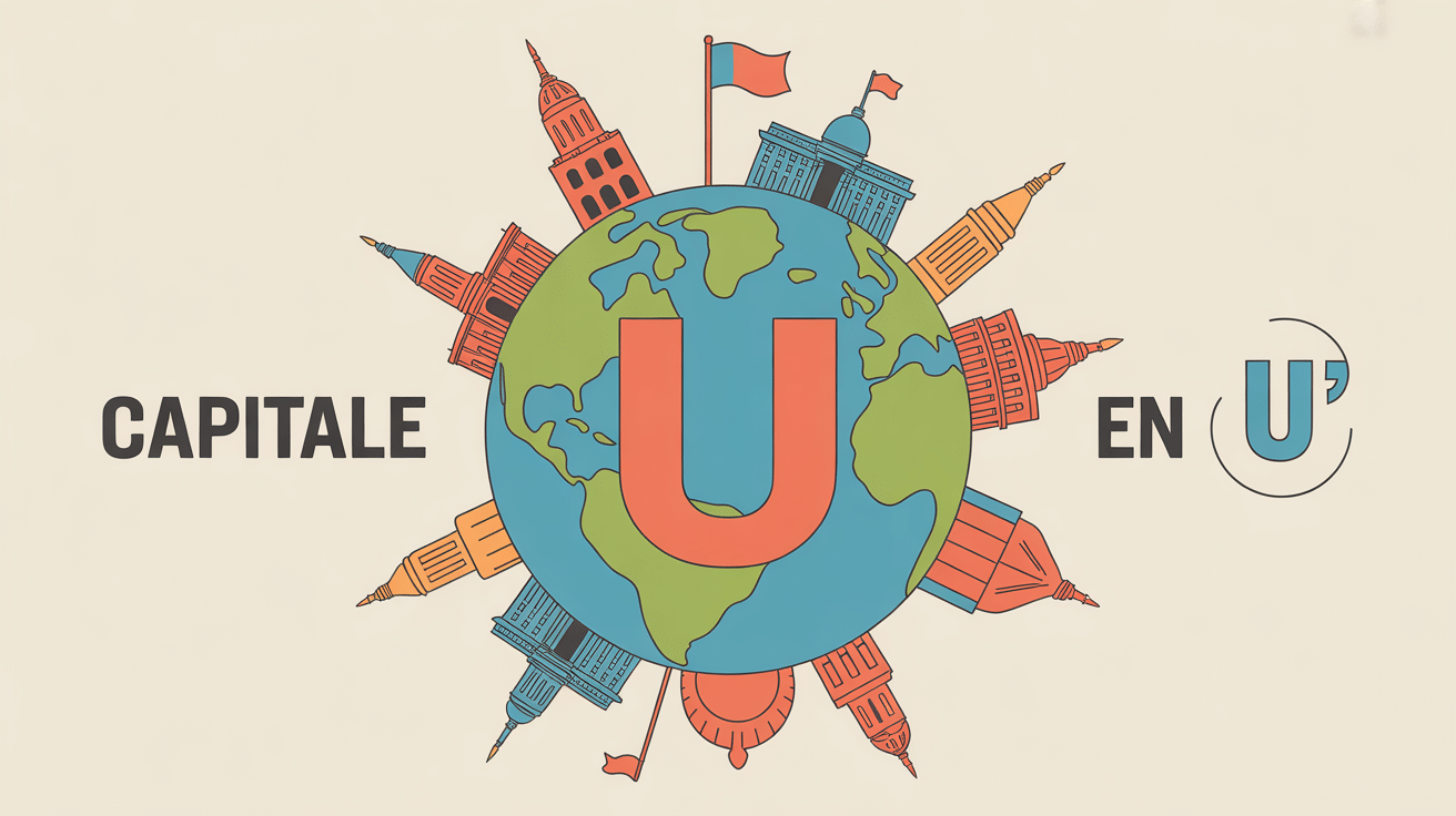 globe capitale en u illustration