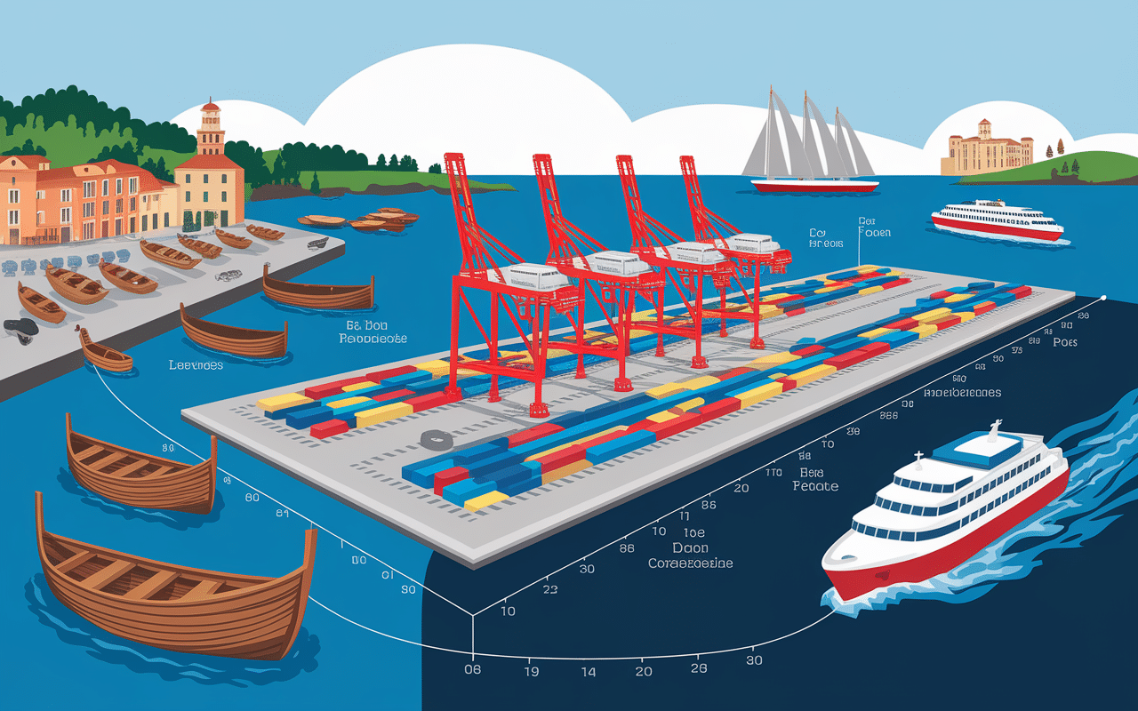 Histoire port de Split évolution bateaux ferries