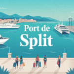 Vue panoramique port de Split ferries mer Adriatique