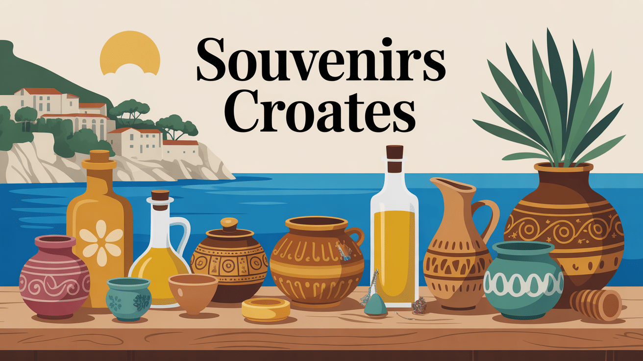Produits artisanaux croates sur table, que ramener de Croatie