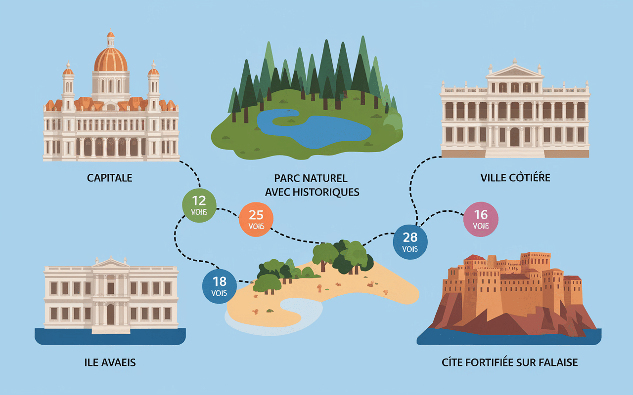 Carte itinéraire Croatie 10 jours villes majeures lacs île