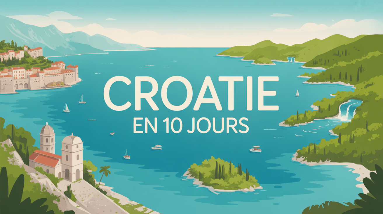 Vue panoramique Croatie 10 jours mer villes lacs îles