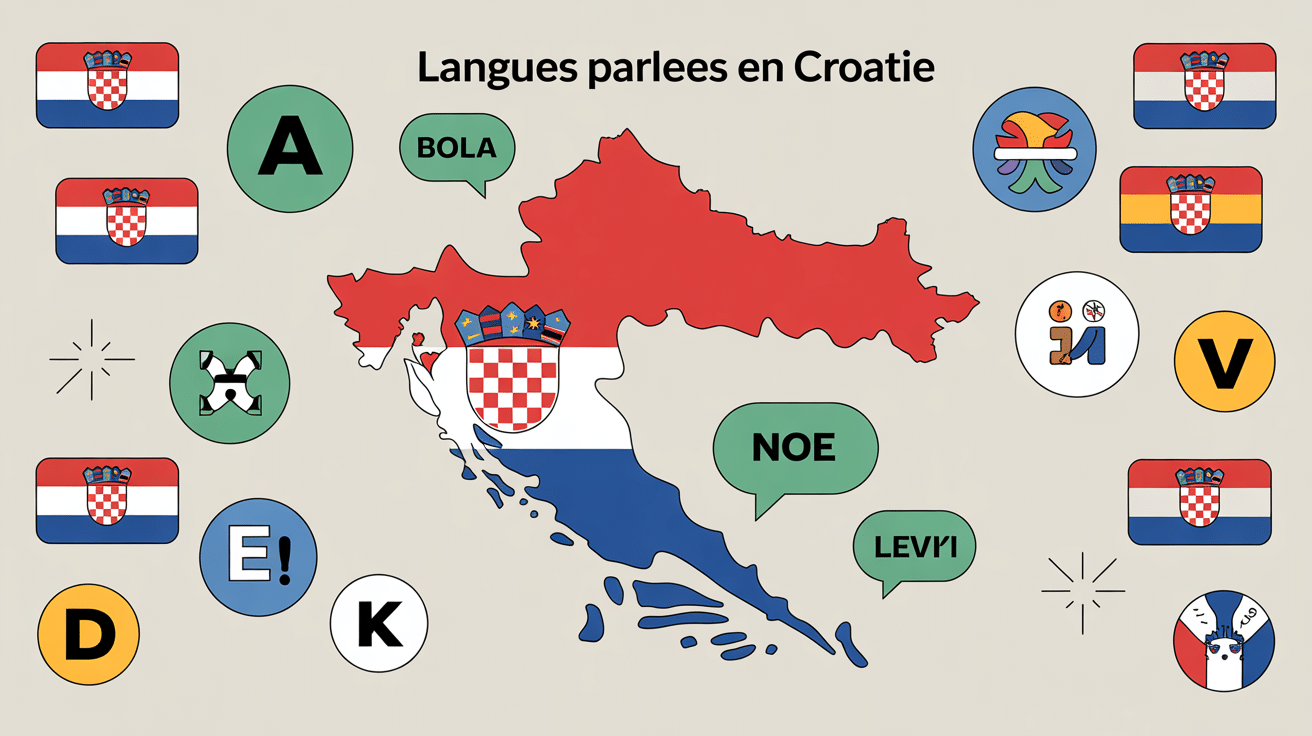 carte stylisée quel langue parle les croates diversité linguistique