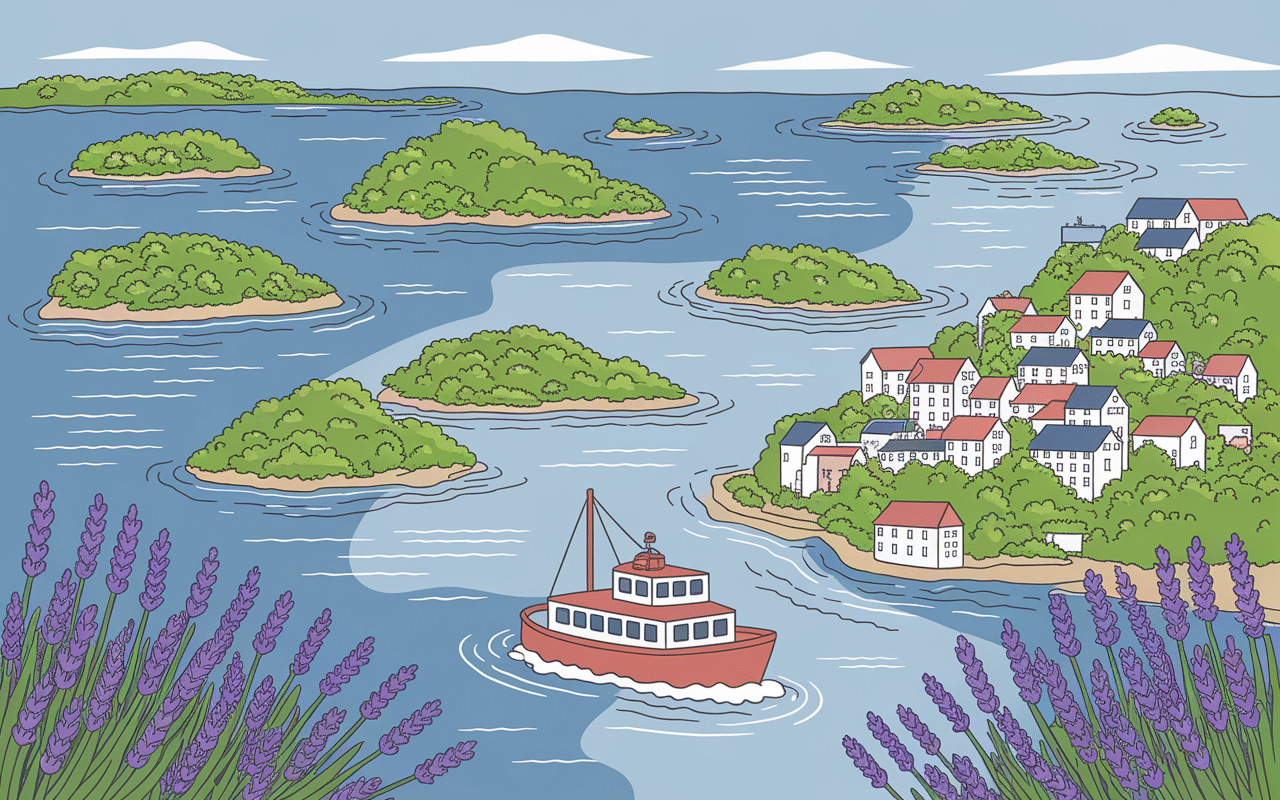 Quelle ile visiter en Croatie carte iles ferry lavande