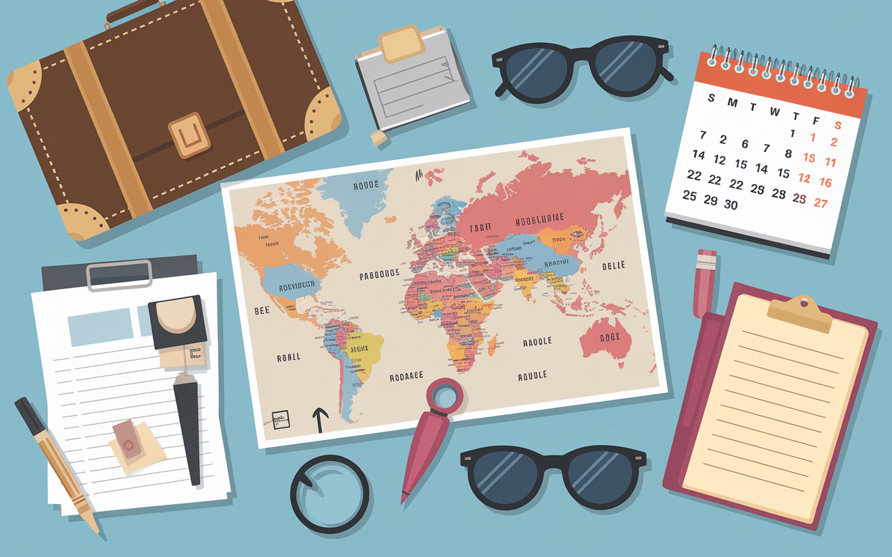 Carte organisation road trip Croatie 2 semaines valise documents