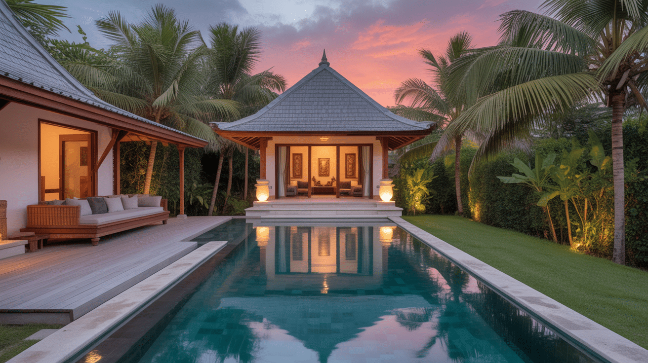 villa a louer bali avec piscine privée vue coucher de soleil