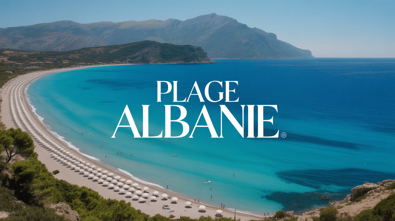 Vue panoramique albanie plage eaux turquoise