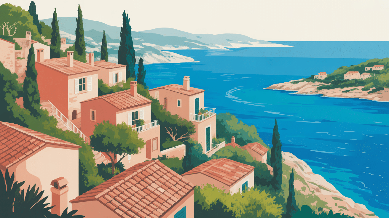 village méditerranéen aleria corse mer