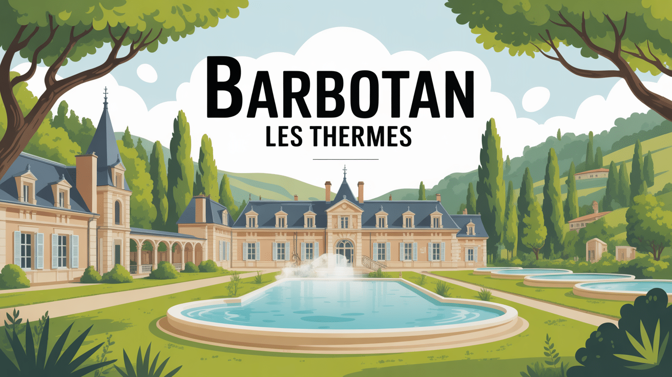 vue panoramique barbotan les thermes station thermale campagne