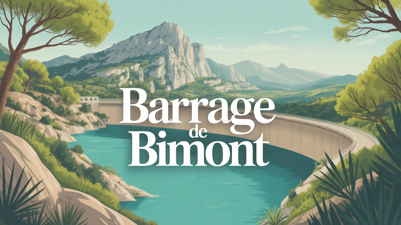 Vue panoramique du barrage de Bimont et son lac