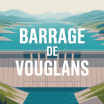 Vue panoramique du barrage de Vouglans avec lac turquoise