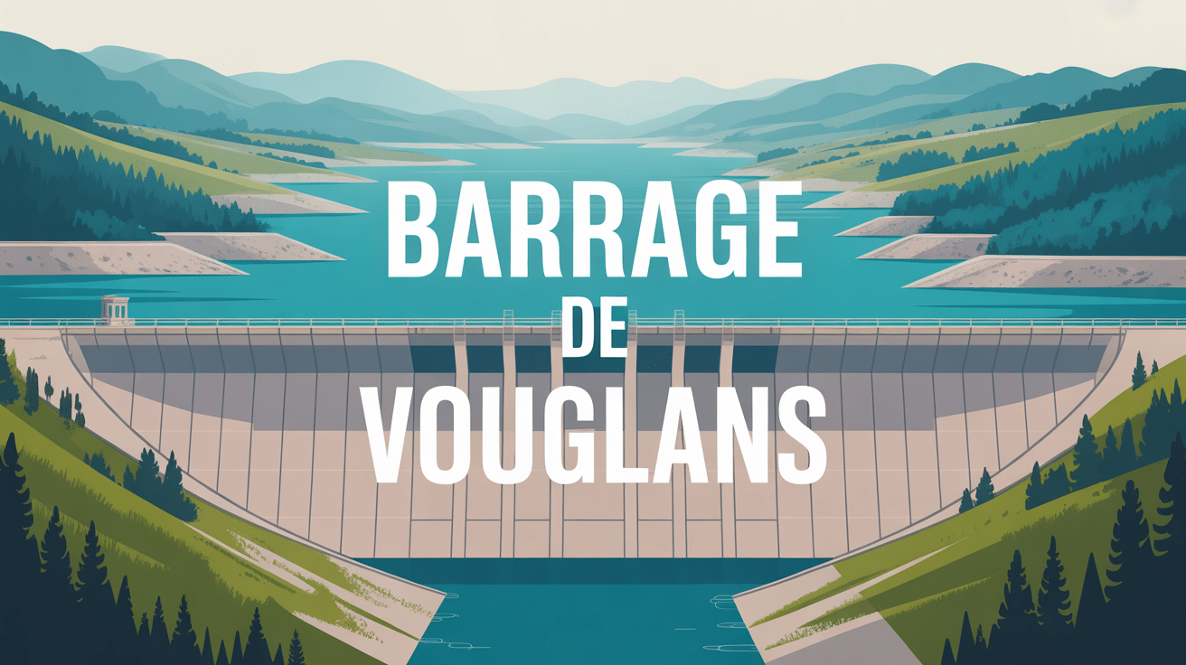 Vue panoramique du barrage de Vouglans avec lac turquoise