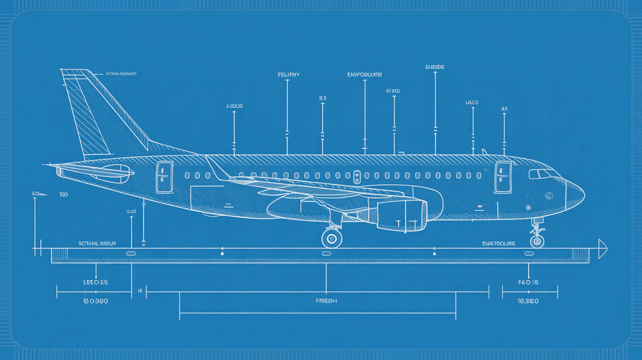 schéma technique boeing 777-300 dimensions annotations