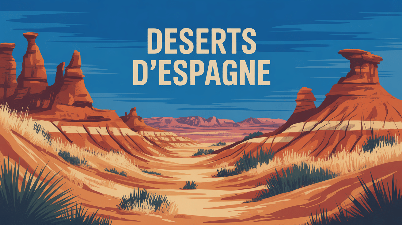 Vue panoramique desert espagne formations rocheuses