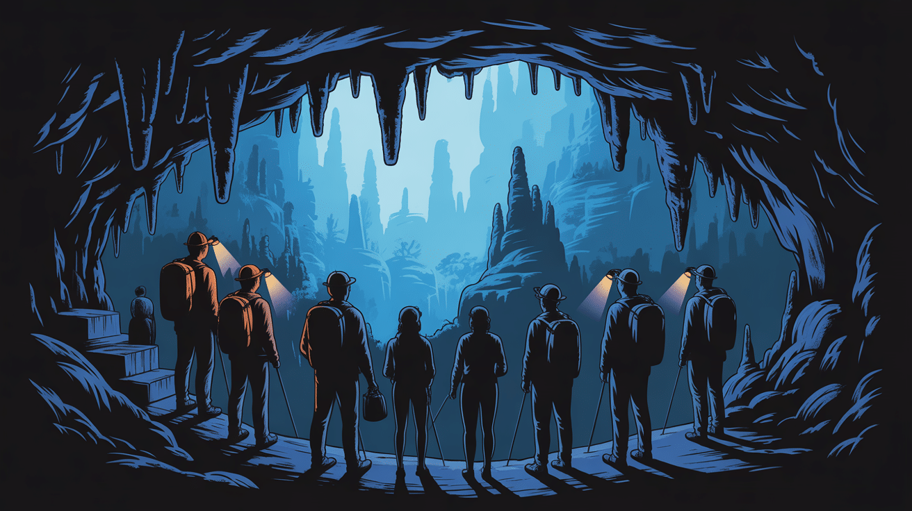 visiteurs explorant grotte de lombrives