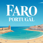 Vue aérienne Faro Portugal remparts plages lagunes