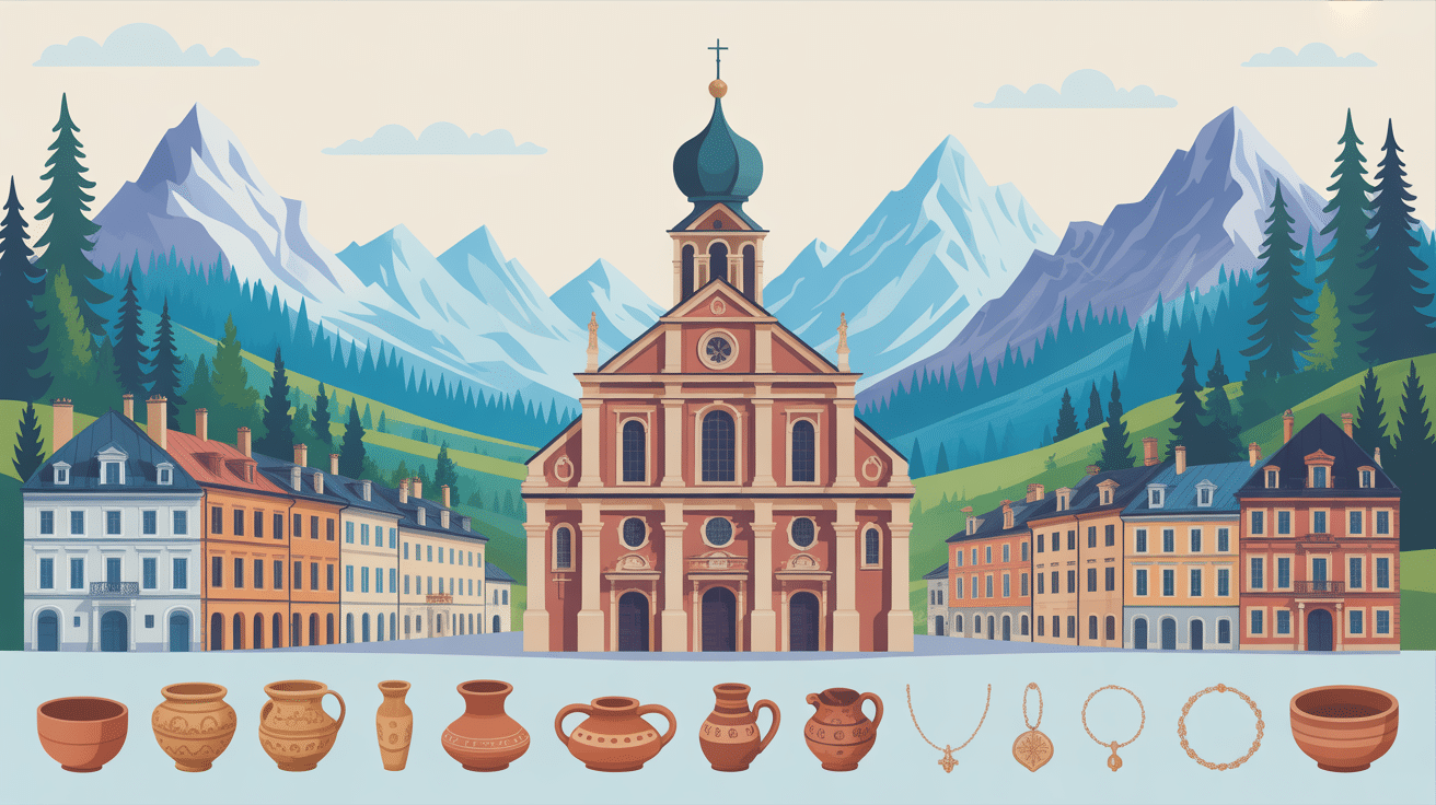 hallstatt église baroque bâtiments artefacts