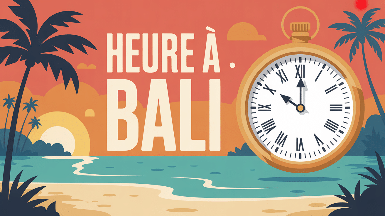 heure bali horloge fuseaux plage coucher soleil