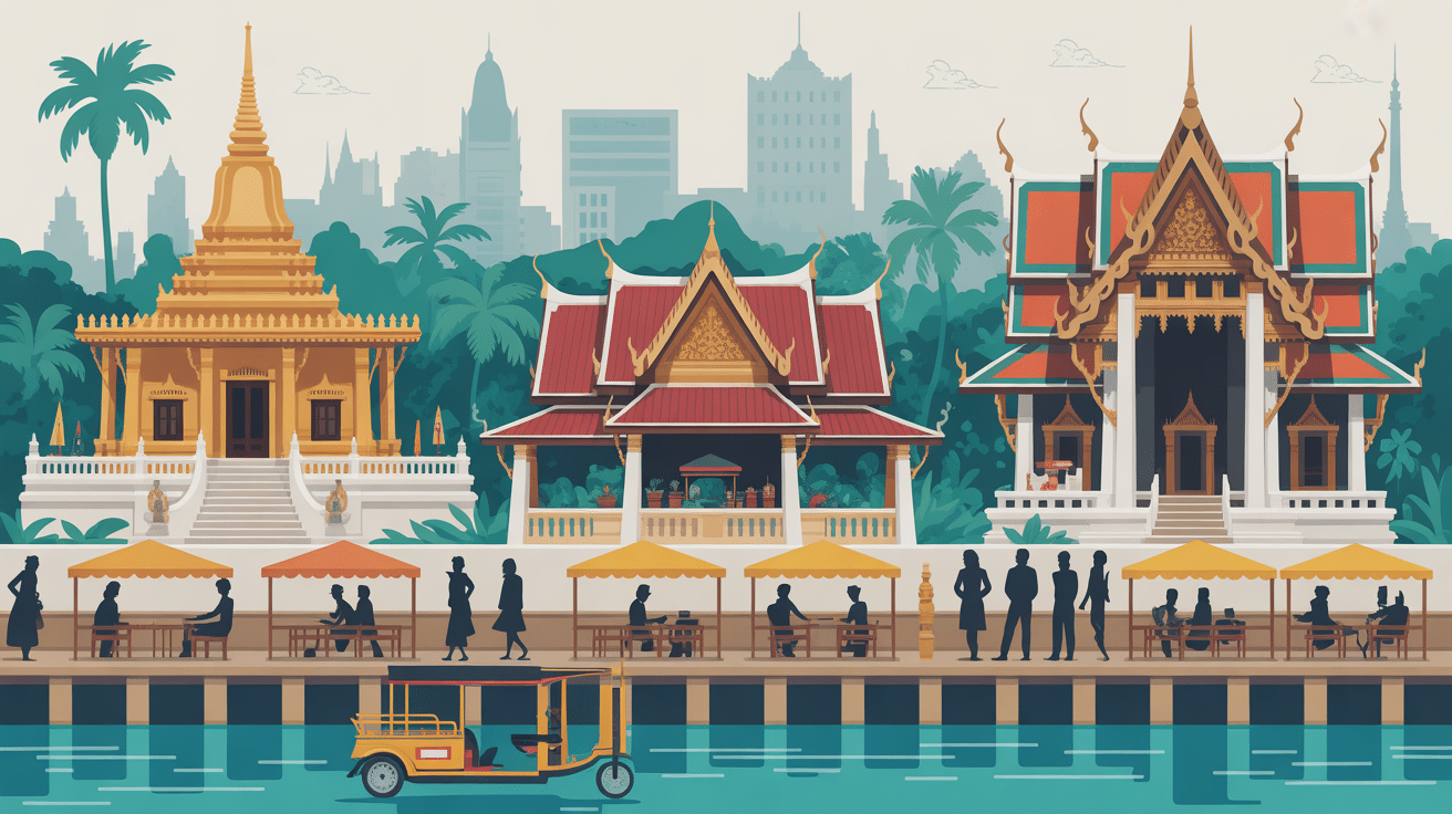 Attractions touristiques capitale Cambodge temple marché