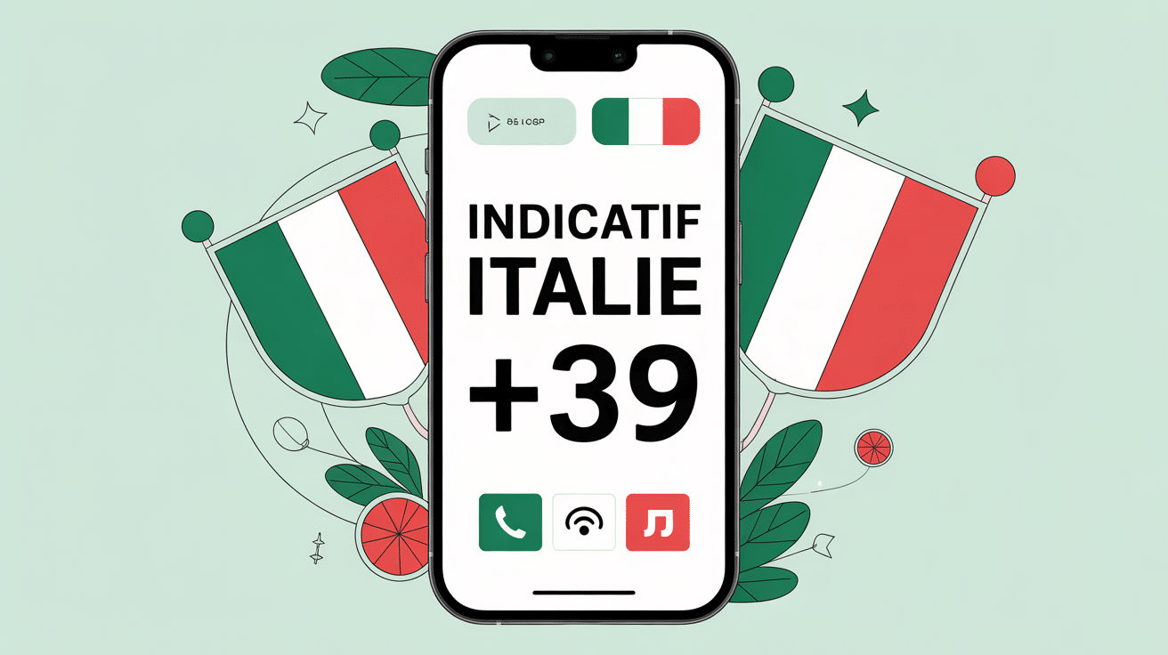 indicatif italie illustration smartphone