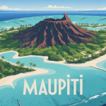 Vue aérienne de Maupiti lagon turquoise