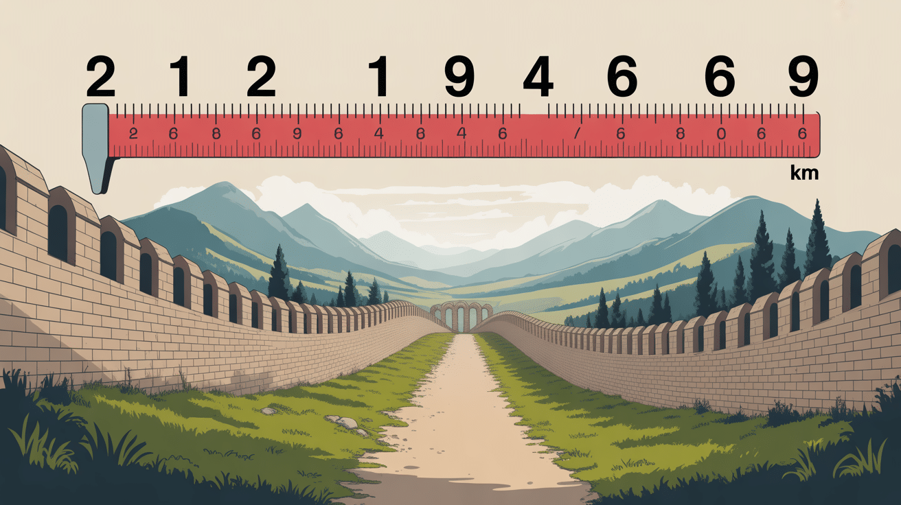Mesure officielle muraille de chine longueur 21 196 km