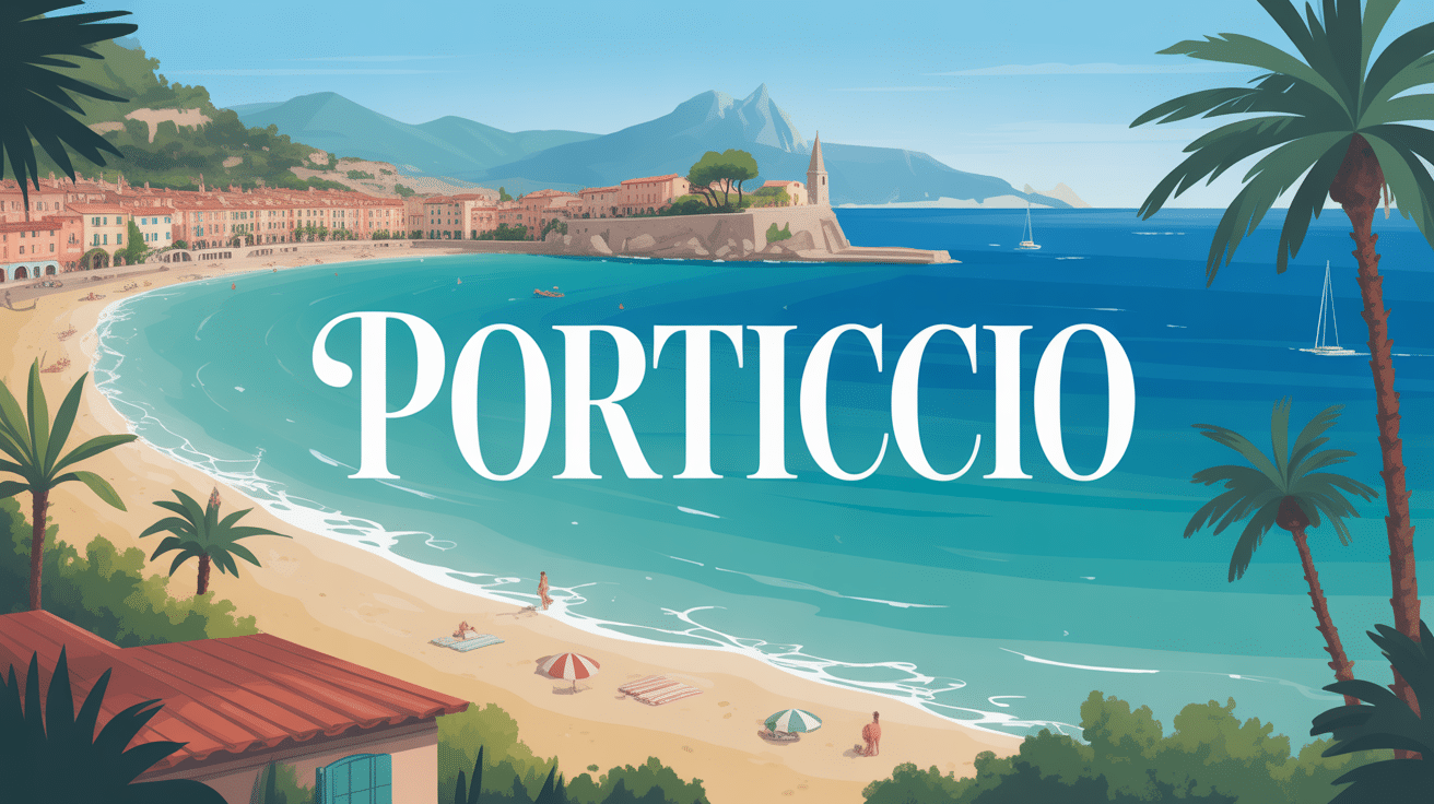 vue panoramique porticcio station balnéaire plage