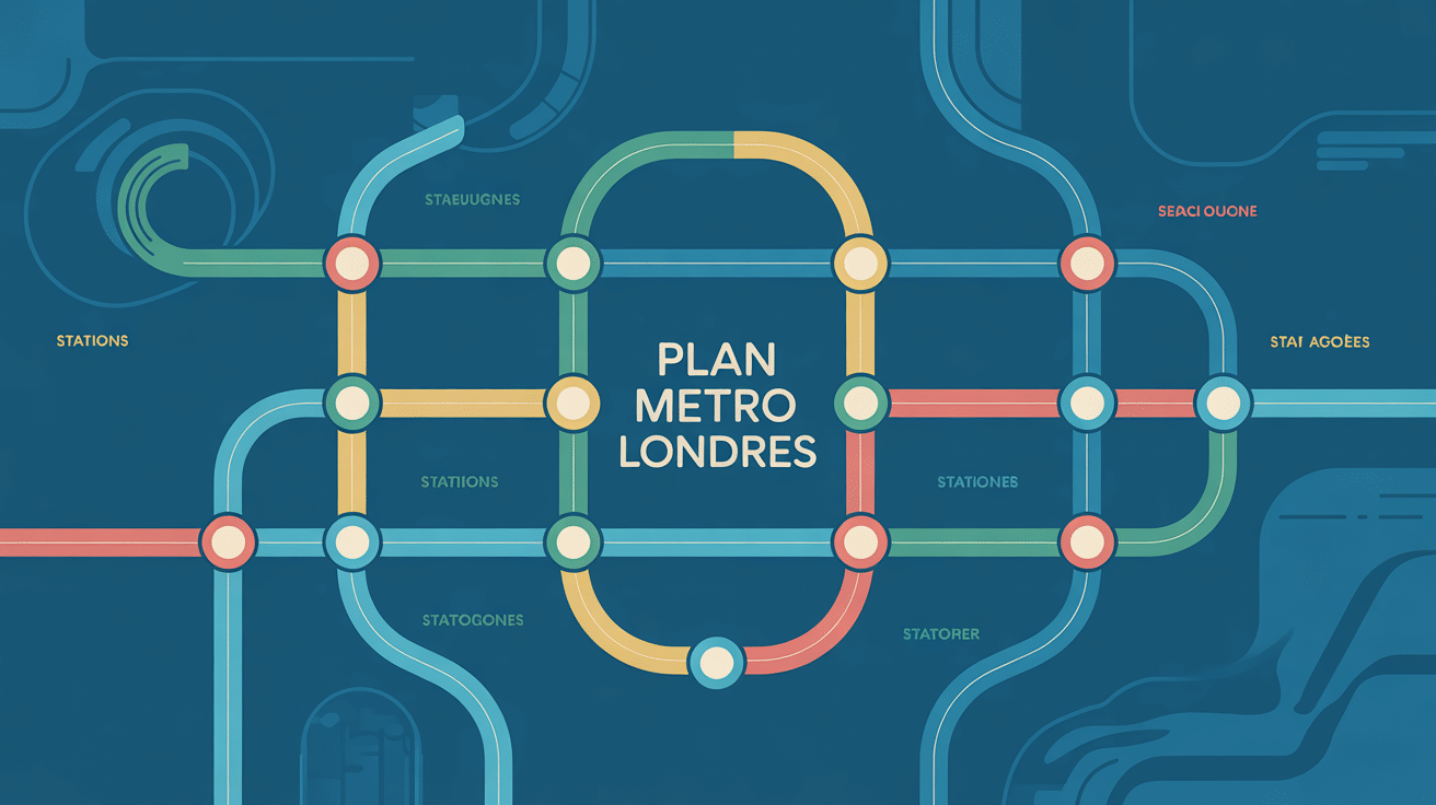 Plan metro Londres design stylisé
