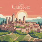 Vue panoramique san gimignano tours toscane