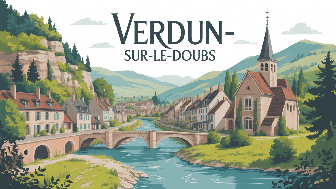 Panorama village verdun sur le doubs deux rivières