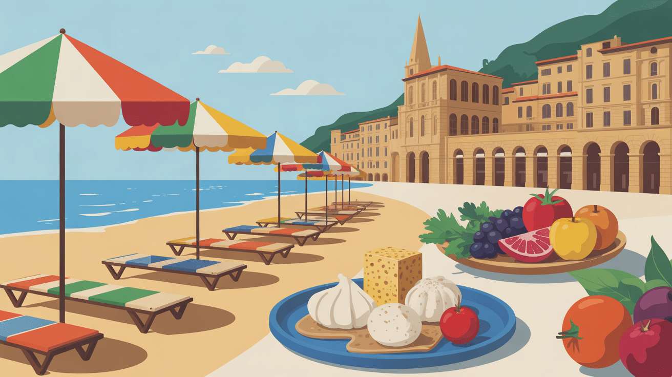 Plage marché et cuisine à Vintimille en image