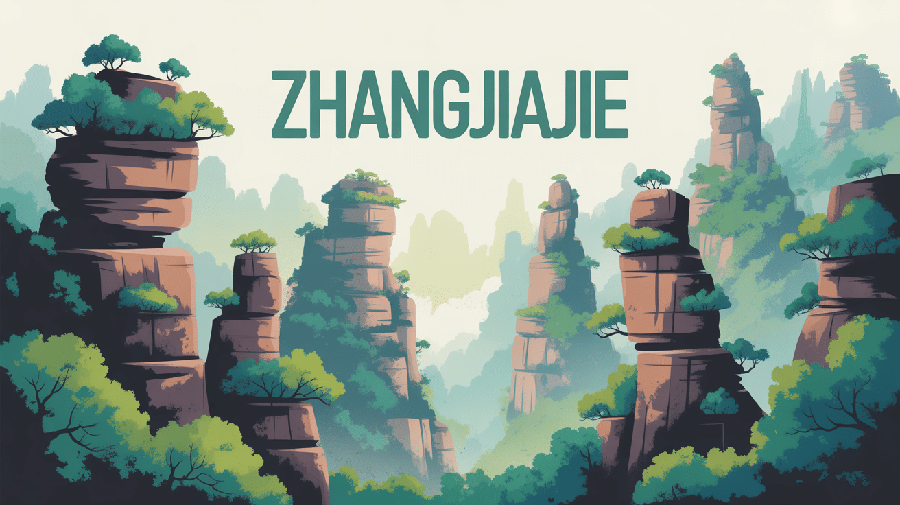 Formations rocheuses karstiques Zhangjiajie brume