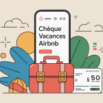 airbnb cheque vacances illustration vectorielle réservation mobile