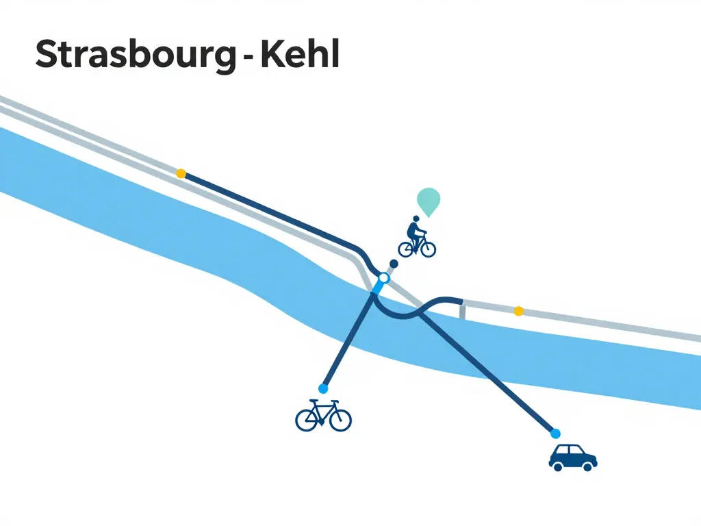 diagramme allemagne kehl accès tram train vélo voiture