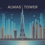 illustration vectorielle almas tower hauteur skyline dubai