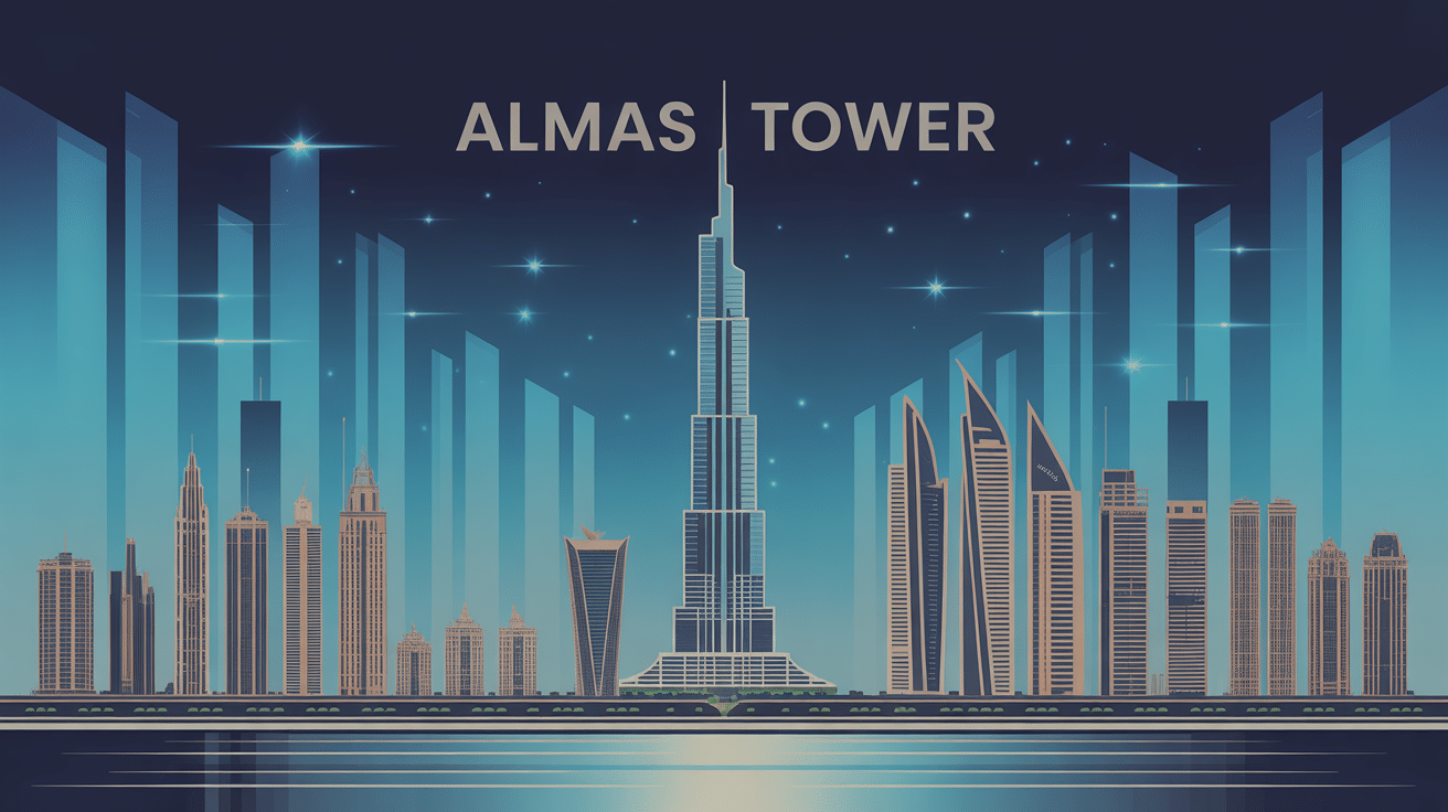 illustration vectorielle almas tower hauteur skyline dubai