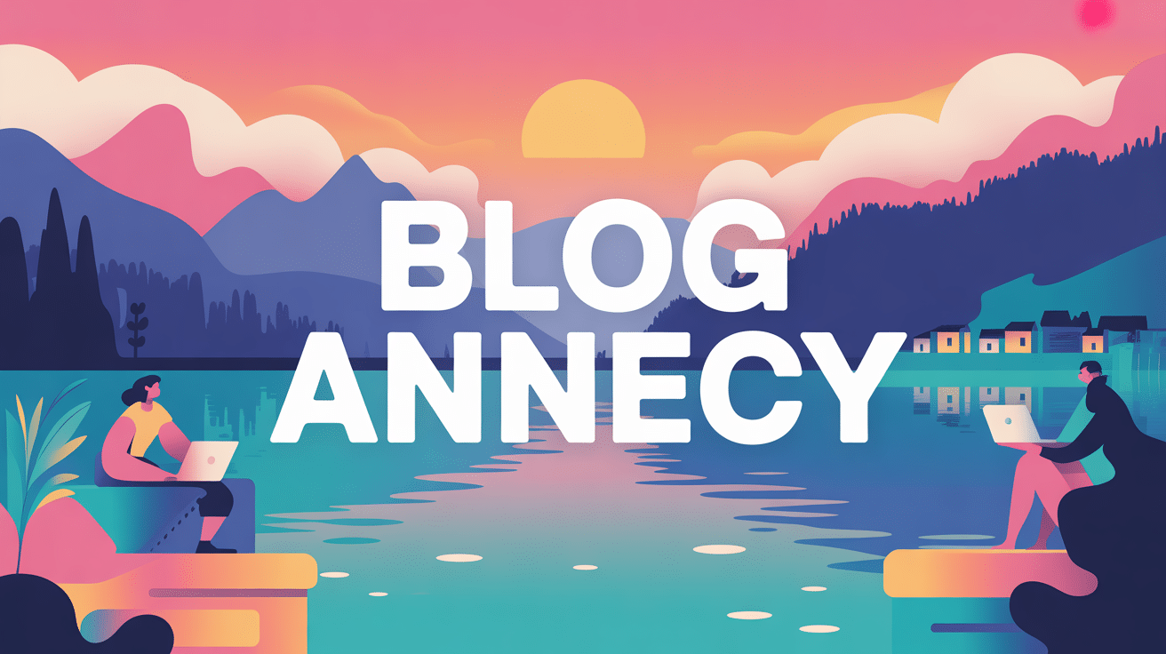 illustration stylisee blog annecy lac montagnes