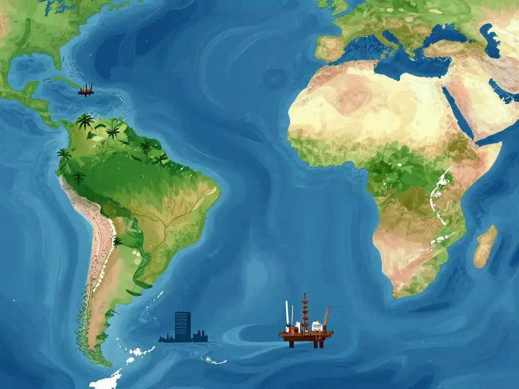 carte des cotes atlantique littoraux amérique afrique