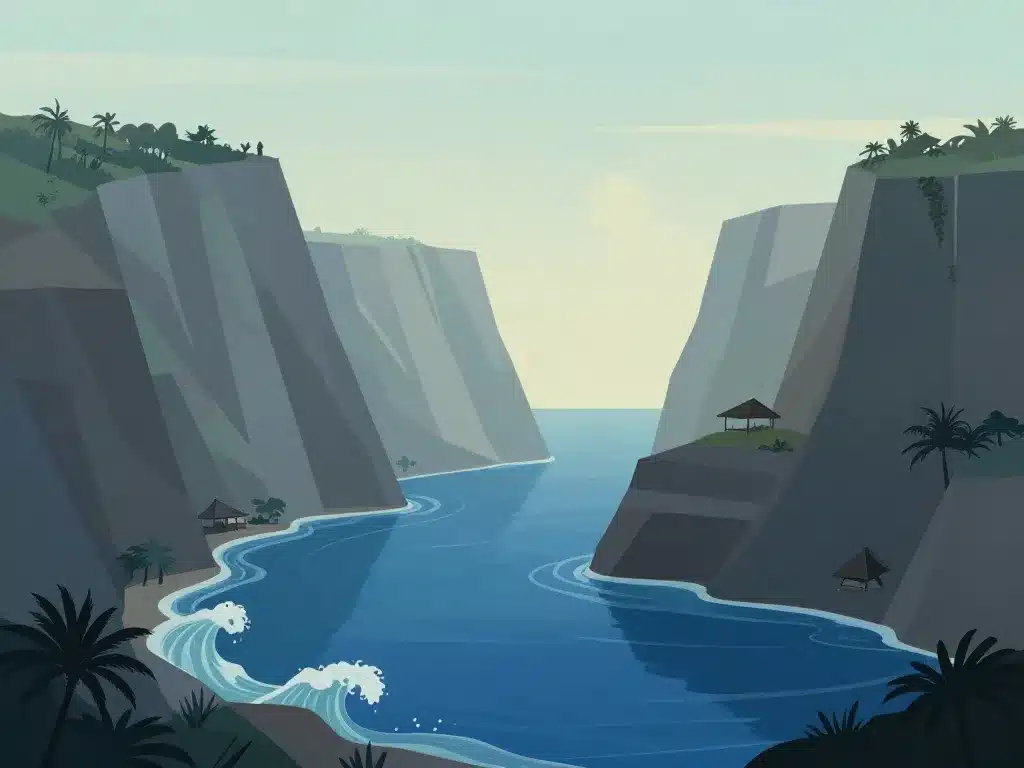 falaises lagon bleu paisible ceningan lembongan