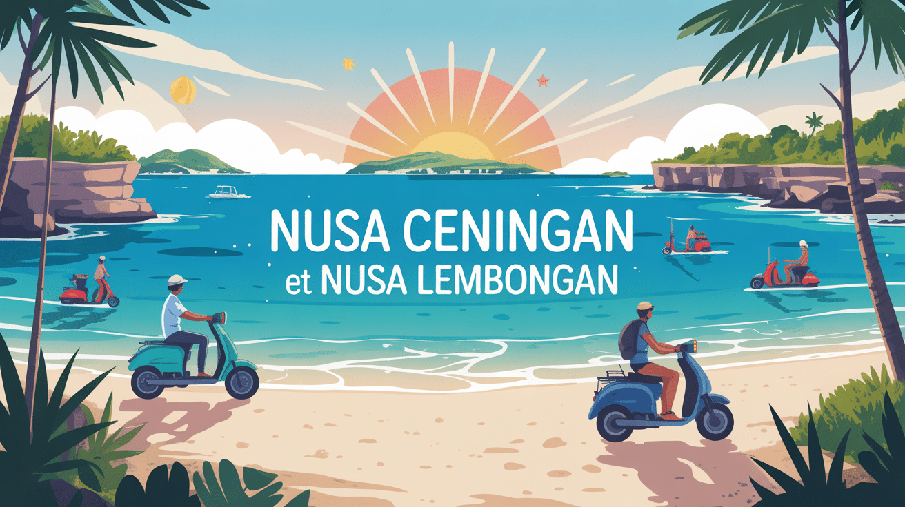 séjour paradisiaque ceningan lembongan illustration