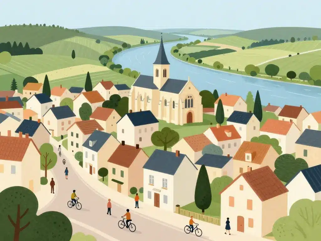 Clery Saint Andre illustration village Loire vie locale